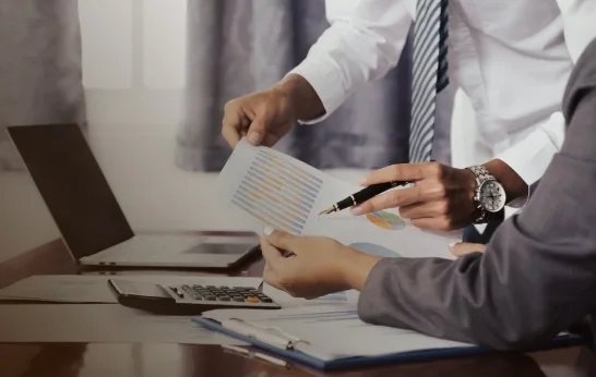 Tax professionals analyzing financial data at a Las Vegas CPA firm